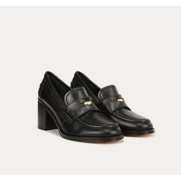Shoes - Veronica Beard Penny 70MM Leather Loafer Pumps